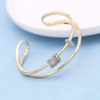 

MISSFOX Gold Color Bracelet Bangle for Women Romantic Simple Sliding Circle Multilayer Bangle Charm Jewelry For Ladies New Item