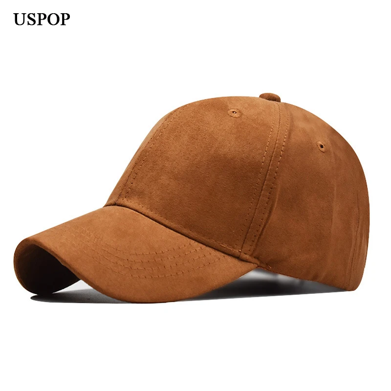 

USPOP 2019 Women men caps Suede baseball cap simple fashion visor caps adjustable solid color baseball hat