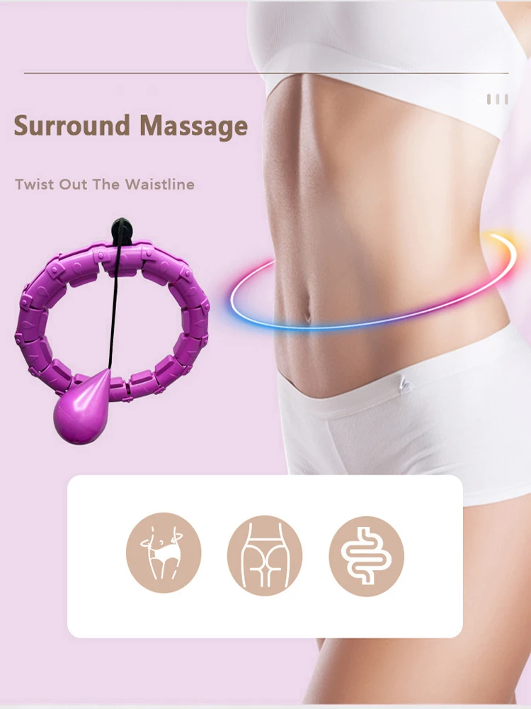 Fitness Hoop Adjustable Abdomen Sports 24-Section Thin Waist Removable Massage Training Weight Loss