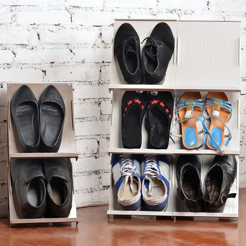 25.2*22.5*17.5cm Creative Stand-up Shoes Rack Holder Organizer Space Saving Storage Adjustable Durable