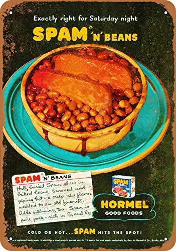 Металлический знак Hormel спам н бобы-винтажный Настенный декор для кафе пивной