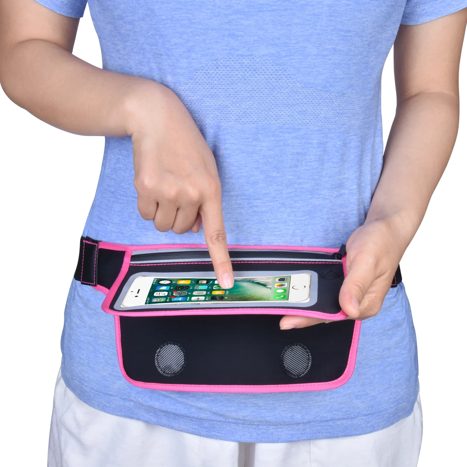 

Large-Volume Lycra Fabric Window Wallet Men's Women's Outdoor Riding Double Layer Pocket Fashion Colorful Mobile Phone Waist Bag