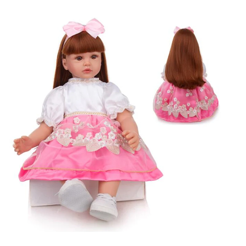

60cm Reborn Toddler Doll Toy Lifelike Vinyl Princess Baby cloth Body Alive Bebe Reborn Silicone Doll Birthday Gift