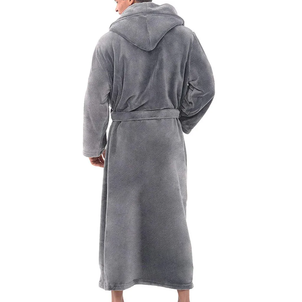 Men's Winter Plush Lengthened Shawl Bathrobe Home Clothes Long Sleeved Robe Coat men robe albornoz hombre fur robe Free Shipping