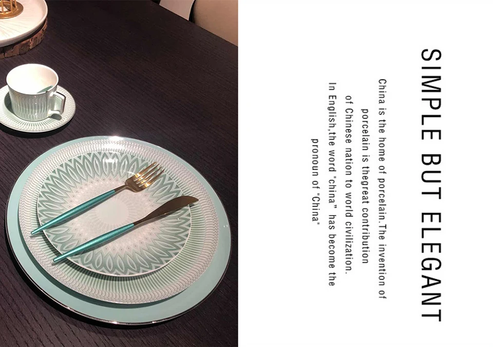 12 дюймов, цвета слоновой кости обеденные тарелки, круглые блюда и тарелки наборы для ухода за кожей в виде геометрических фигур посуды блюдо десерт стейк зеленый Зарядное устройство плиты