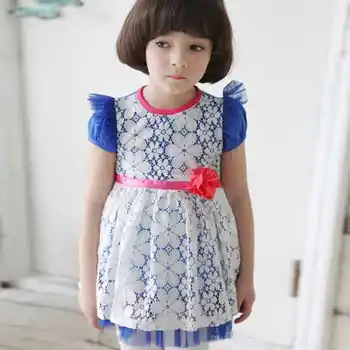 

Cute baby girl dress Solid Bow Lace Tulle Party Princess Dress Clothin