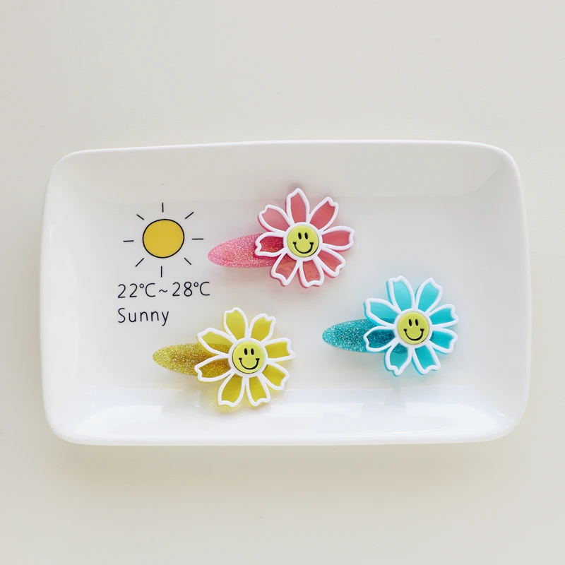 

Sterling Silver Pin Cute Colorful Sunflower Hair Accessories for Women Gifts Beach Party Jewelry