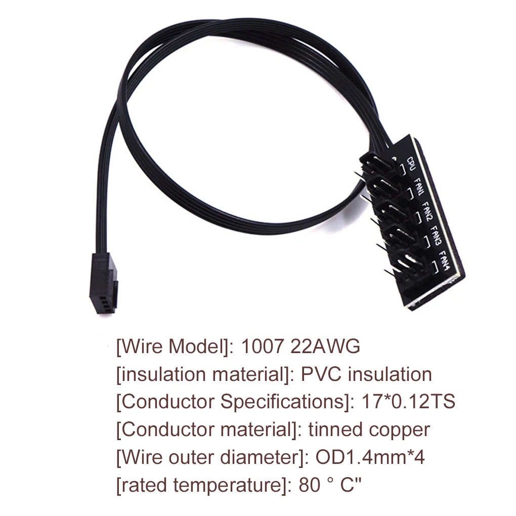Адаптер 1 до 5 4-контактный TX4 PWM Процессор кулер чехол сплиттер 3/4pin шасси