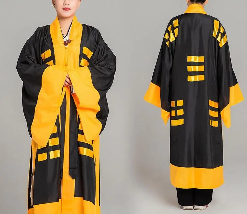 unisex taoism gown uniforms Vestment Taoist priest garment robe suits sutra clothing red/yellow/black