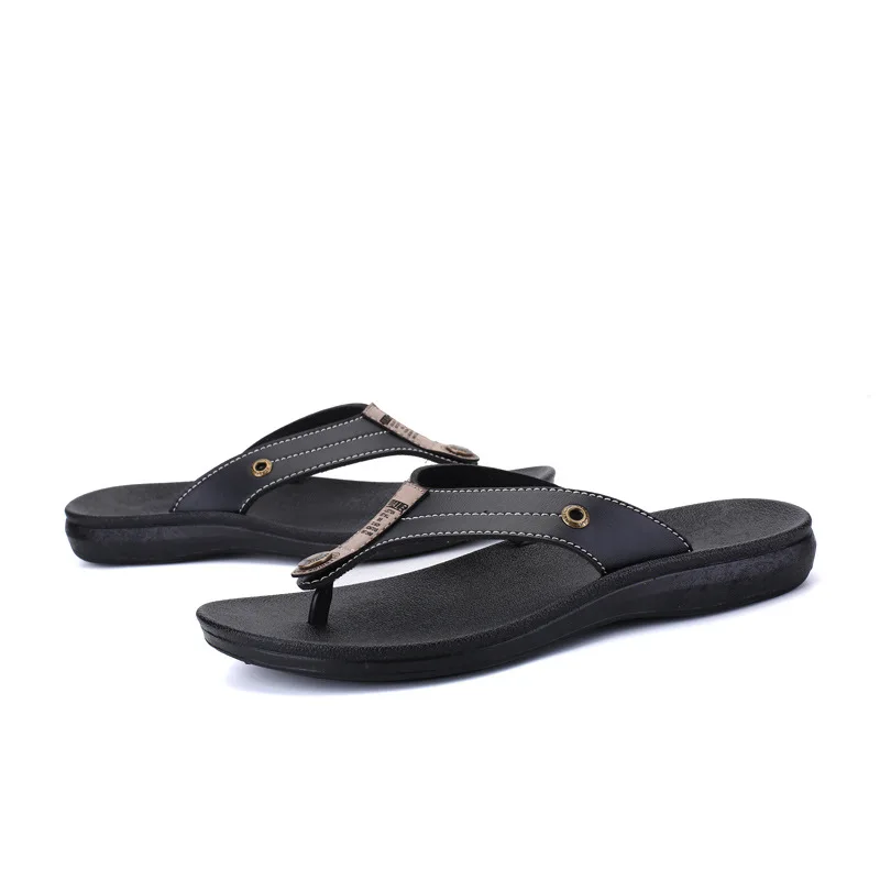 

Flat with Beach Outside Men's Slippers Solid Fashion Summer Flip Flops Concise Men Shoes