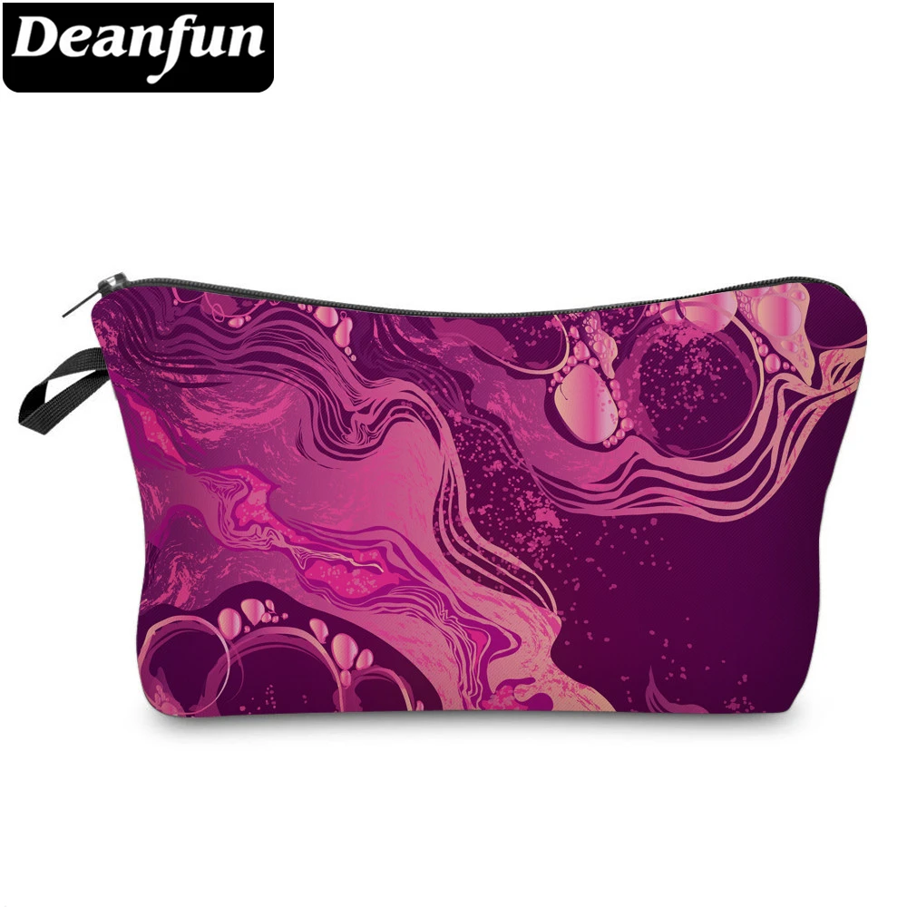 Маленькая косметичка Deanfun красные мраморные косметички с узором подарки для
