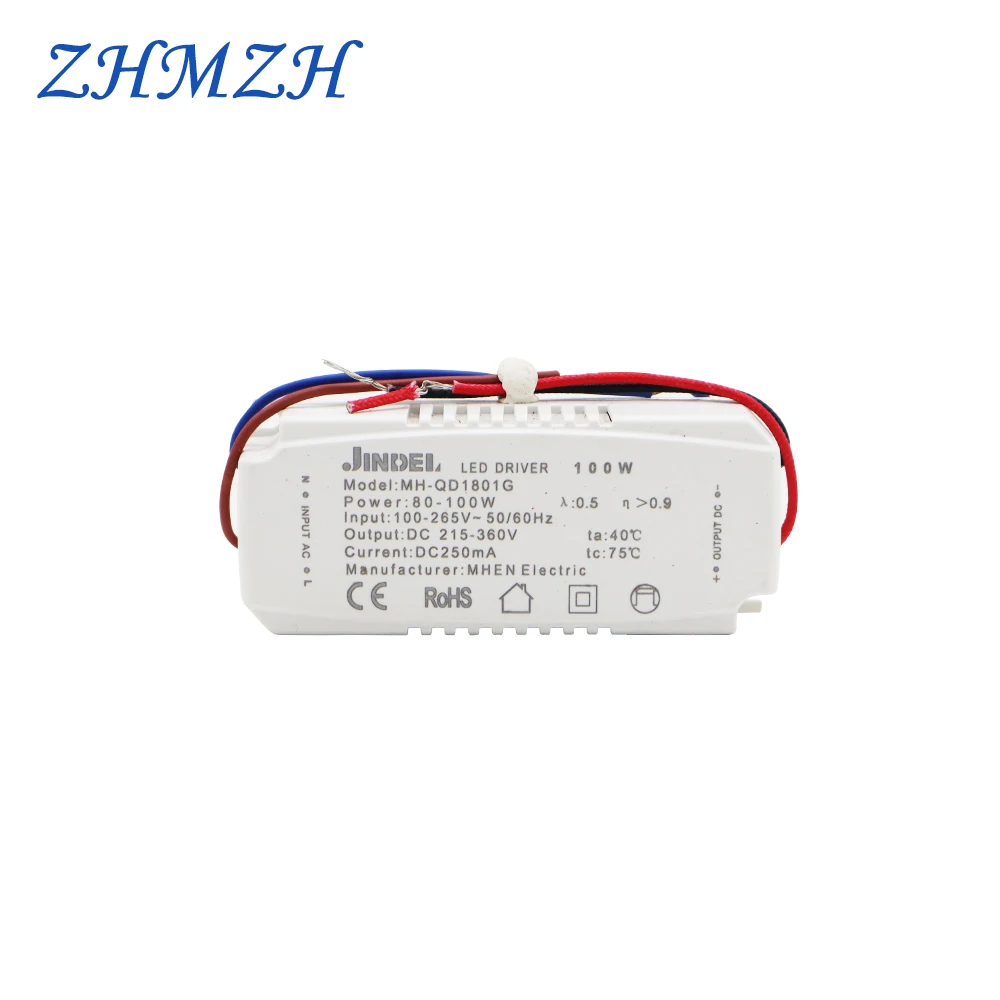 AC100-265V Constant Current LED Driver DC5.4-360V LED Driver 250mA