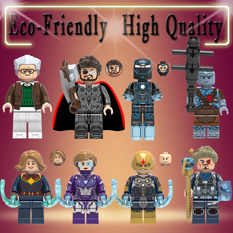 

action Figure Building Blocks Super Heroes captain marvel Iron man tony stark Nova Bricks Toys for Children gifts X0240