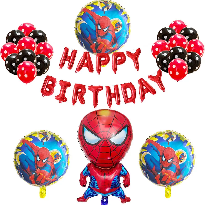 25 шт/лот Marvel Человек-паук фольги Воздушные шары счастливый Brthday супергерой шар для детей день рождения украшения игрушки воздушный шар
