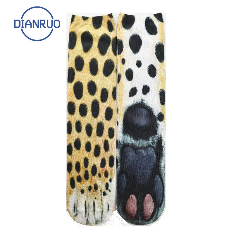 DIANRUO 3D животных следы лап носки унисекс нескользящих носочков мягкие