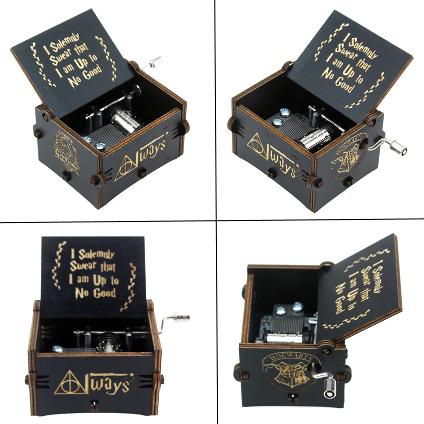 Music Box 18 Note Windup Clockwork Mechanism Engraved Wood Musical Box