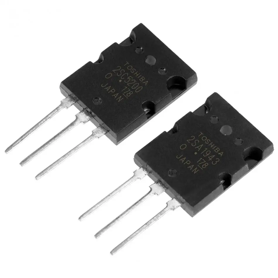 2SA1943 2SC5200 Transistor de audio de larga duración 5 pares de circuitos de bricolaje de alta potencia para proyectos de electrónica de construcción 