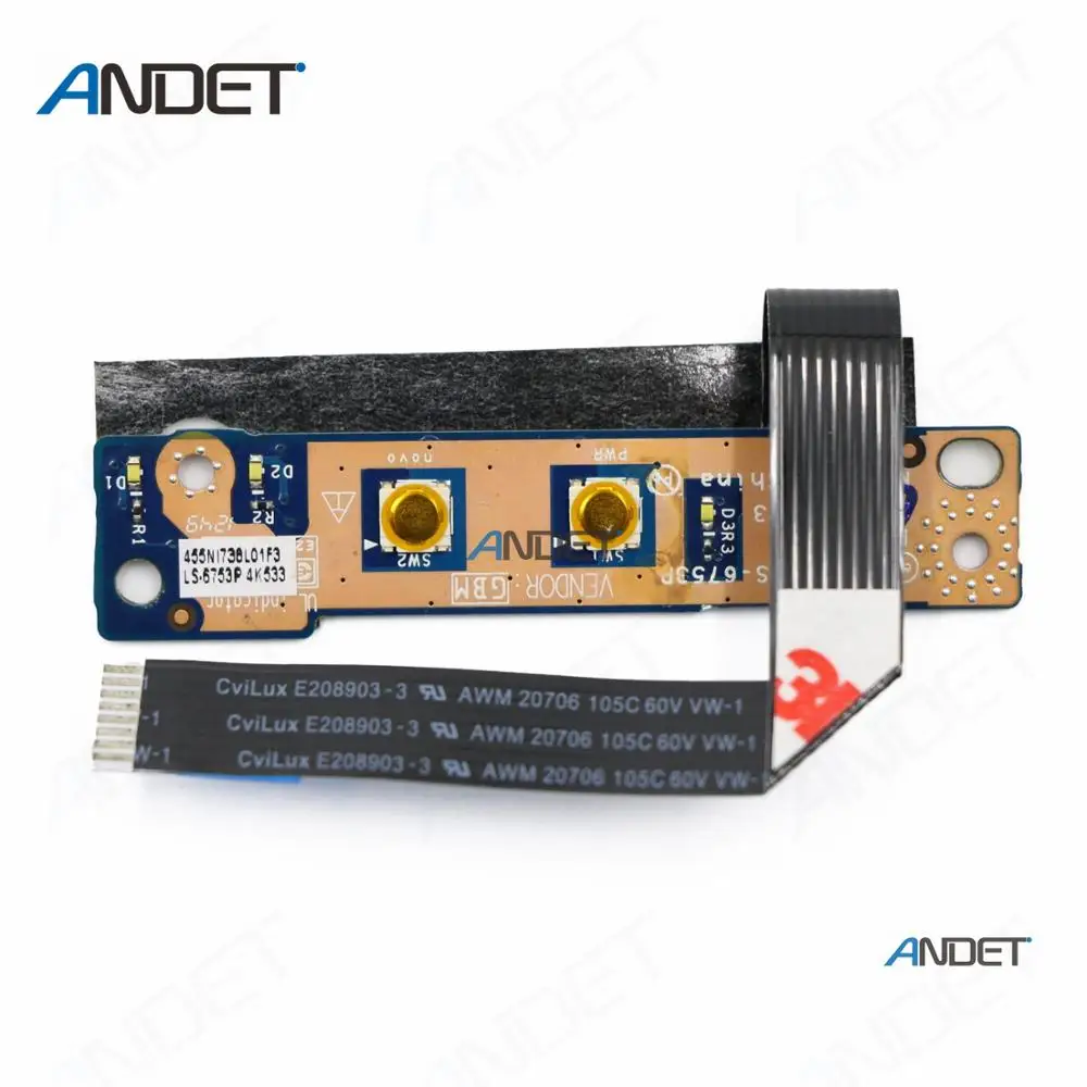 NBX0000SM00 NEW FOR Lenovo G570 G575 Power Button Board LS-6753P