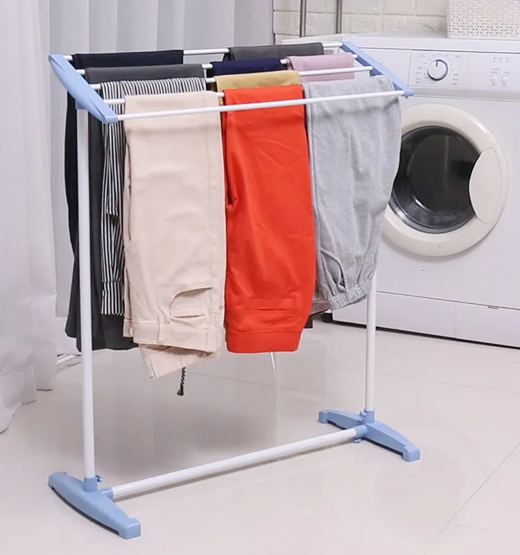 BYN Sky Blue Floor Standing Cloth Towel Laundry Rail Rack Trouser Holder Dry Hanging Rod Rack for B - 32802819846  BYN Sky Blue Floor Standing Cloth Towel Laundry Rail Rack Trouser Holder Dry Hanging Rod Rack for B - 32802819846