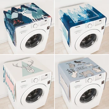 

Dust cover roller washing machine dust cover cotton linen refrigerator cover multi functional home decoration cover