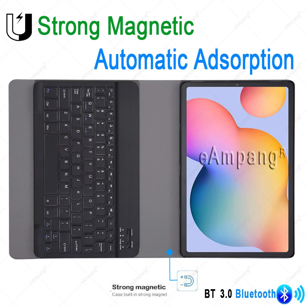 Case for Samsung Galaxy Tab S6 Lite 10.4 Keyboard Case Tab S6 10.5 S7 11 Cover Russian Spanish English Korean Bluetooth Keyboard-3