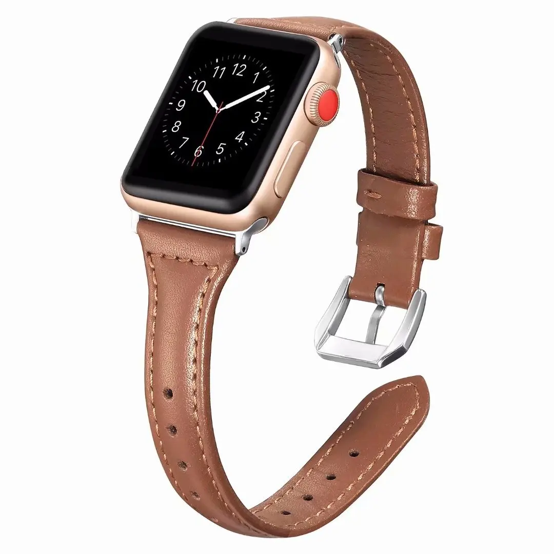 Высокое качество ремешок для часов iwatch 5 4 3 2 1 для Apple Watch ремешок кожаный ремешок 42 мм 38 мм 40 мм 44 мм серия 5 - Цвет ремешка: T-brown