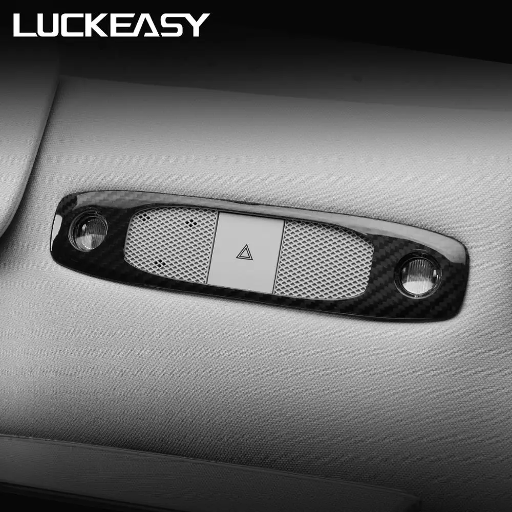 LUCKEASY автомобильный светильник для чтения, декоративная крышка для Tesla модель 3-, автомобильный светильник для чтения, чехол, стикеры для настоящего углеродного волокна