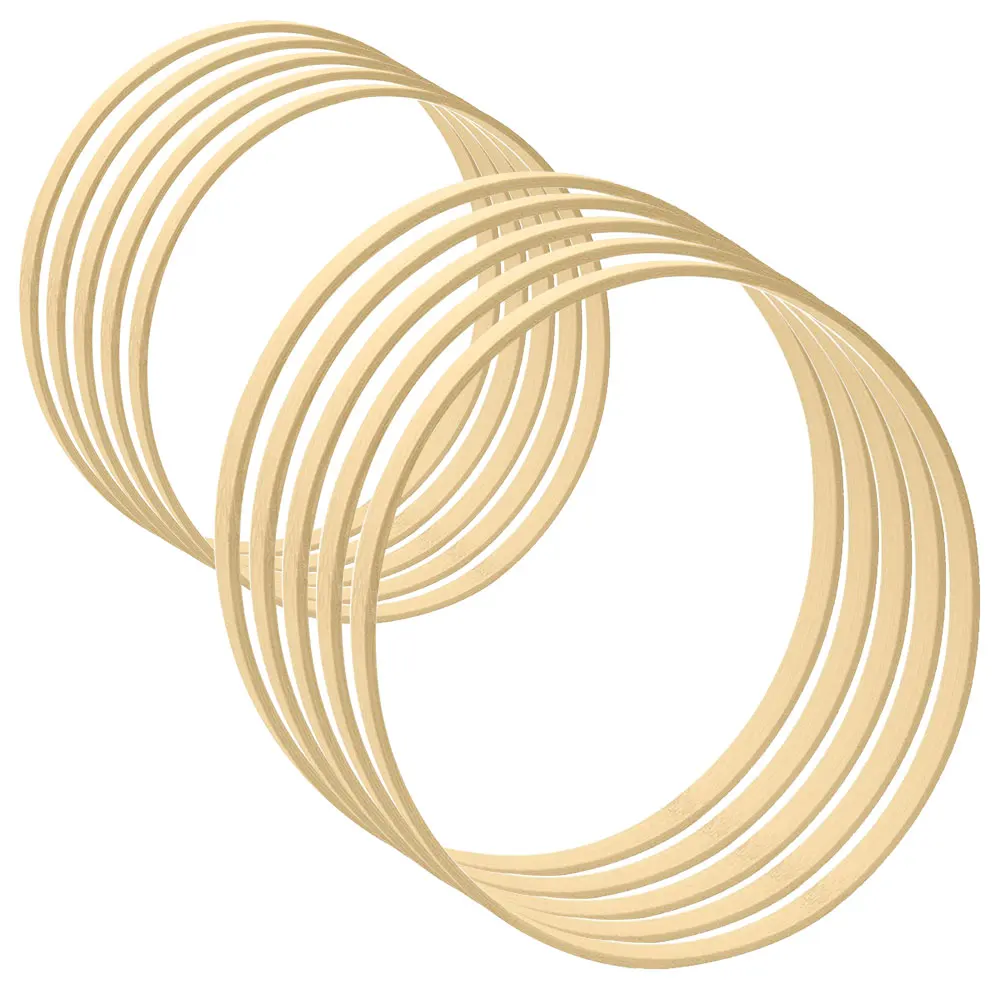 5 Pack Wooden Wreath Ring Bamboo Floral Hoop Macrame Craft Wedding Wall Decor 8 