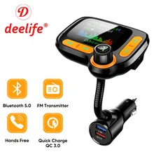 

Deelife FM Transmitter Modulator with Bluetooth for Car MP3 Player Auto Handsfree Kit QC 3.0 USB Fast Charger