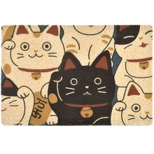 60x90 см Lucky cat узор проволочная петля ПВХ коврик для дома удаление пыли Нескользящая катушка ковер дверь развлечения коврик