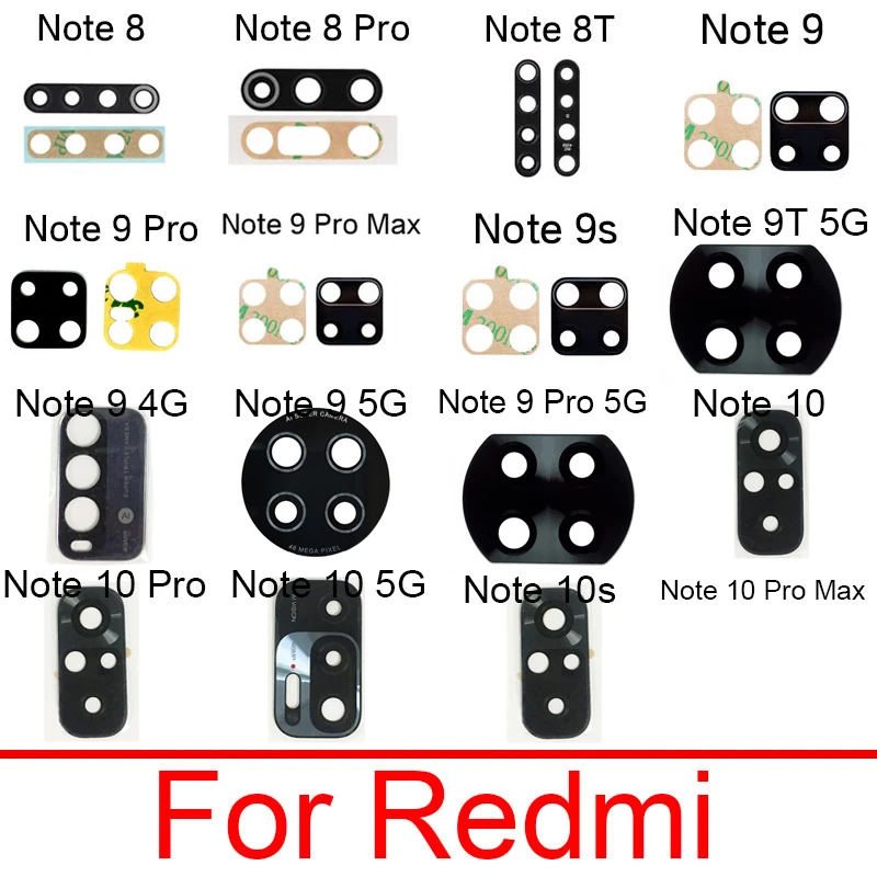 Стеклянная линза для задней камеры с клейкой наклейкой Xiaomi Redmi Note 2 3 4 4X 5 5A 6 7 8 Pro