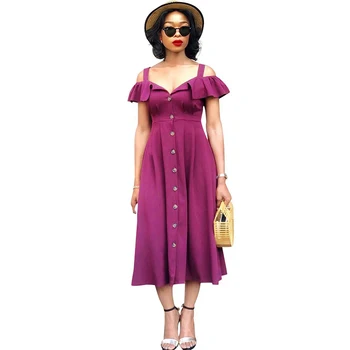 

Casual Dress Ruffle Vestido Mujer Summer Clothes for Women Midi Evening Long Solid Color Ruffles Irregular Backless Dresses