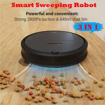 

3 IN1 Robotic Vacuum Cleaner Mopping Sweeping one-button start Robot 1800Pa New