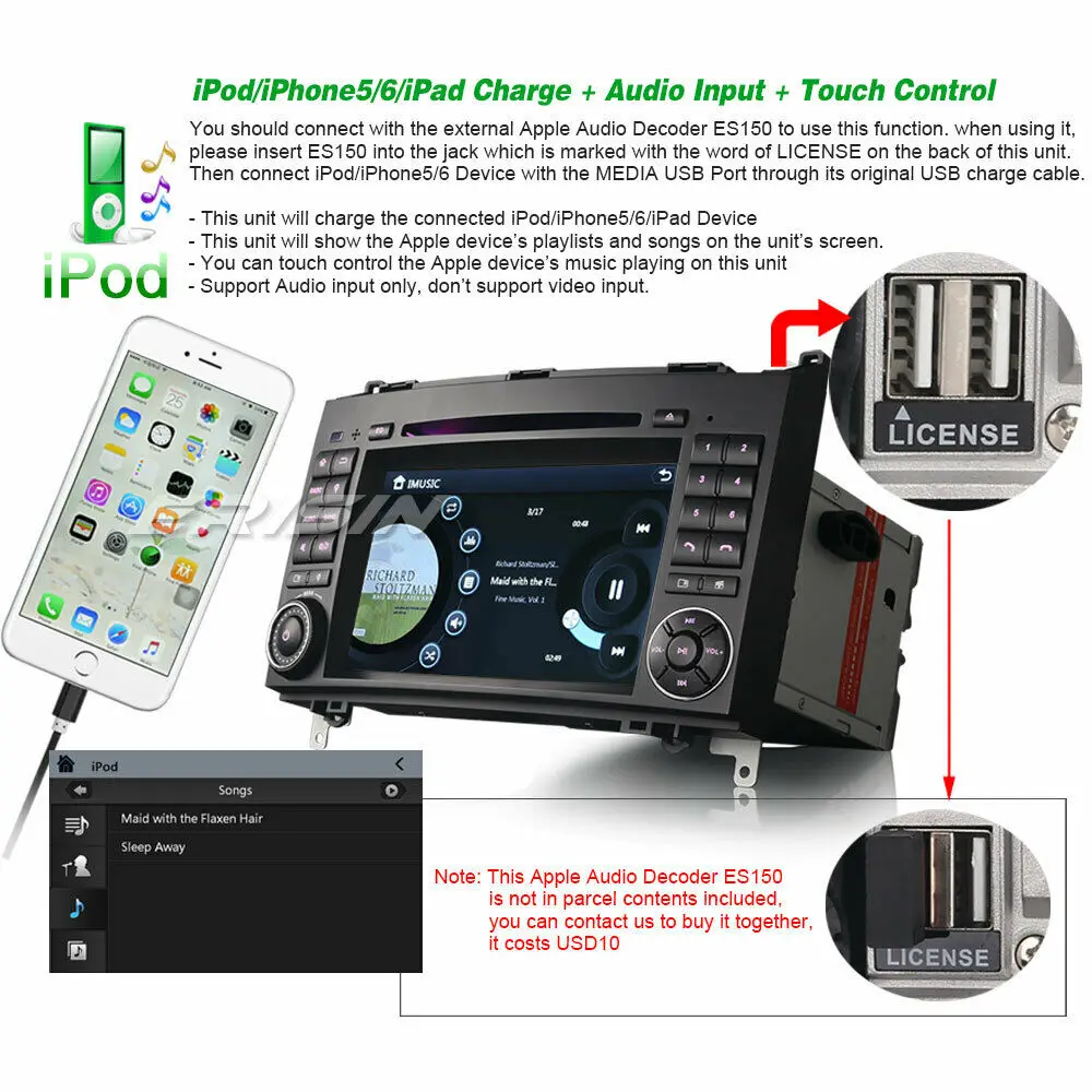 Erisin 7270 DAB + Автомобильное Стерео DVD Авторадио GPS Canbus RDS USB Bluetooth для Mercedes Benz A/B Class Sprinter