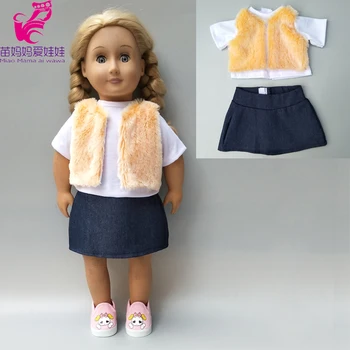 

For Baby Doll winter jacket mini skirt 18 inch girls doll winter clothes children Doll toys outfits
