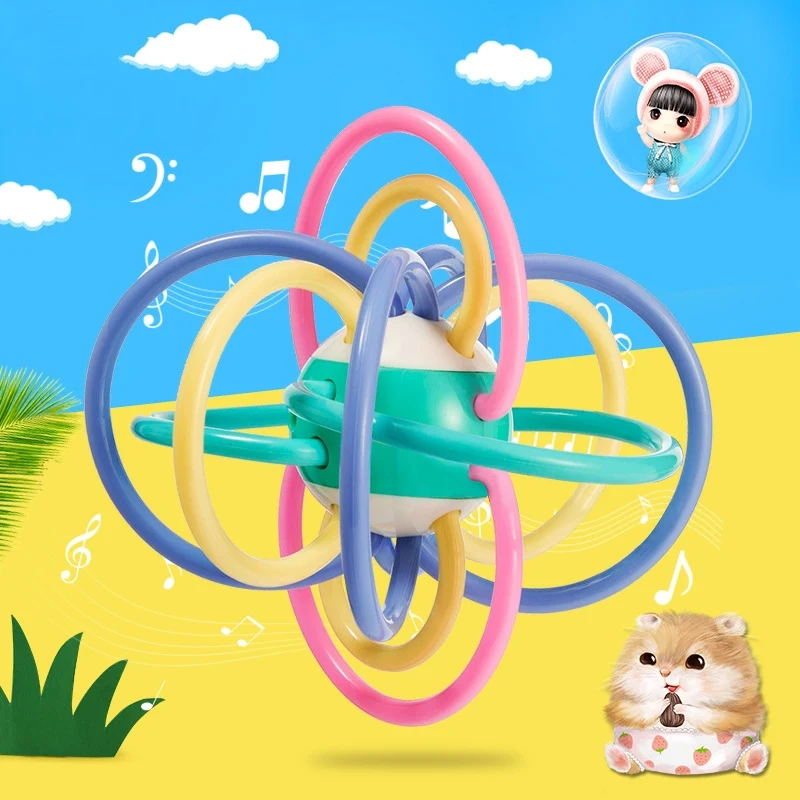 

Baby Toys 0-12 Months Newborn Baby Development Ball Safe Soft Teething Toys Plastic Hand Bell Early Educational Rattle Teether