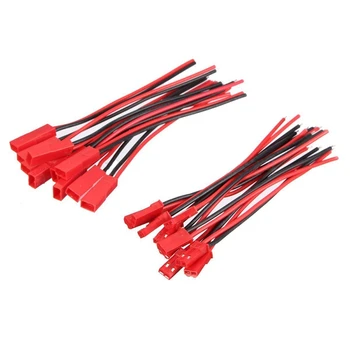 

Retail 10 Pairs 2 Pin JST Plug Socket Connector M to F 110mm Cable Wire Red Black