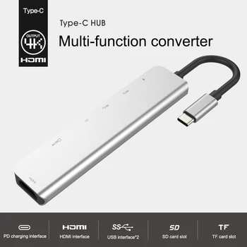 

Adapter 7 in 1 Type-C to HDMI/TF/SD Multiport Compatible For Windows/Android/Mac OS XPS Computers More Type C Devices