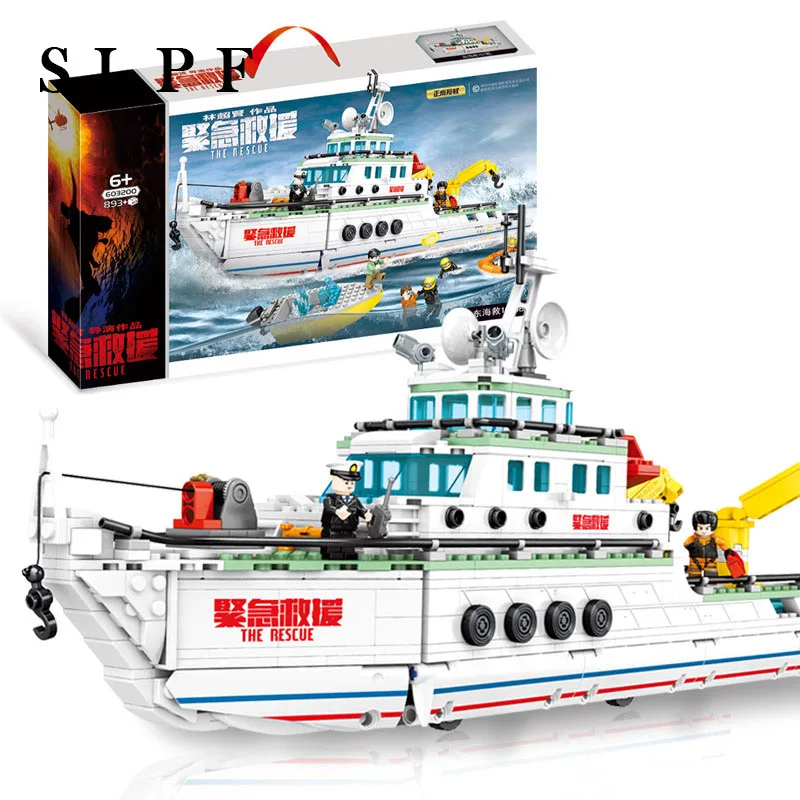 

Building Blocks Toys For Children Diy Educational Kids Emergency Steamer Boys Assembly Model Set Brick Compatible  New R44
