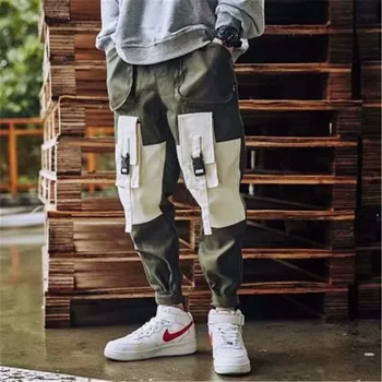 

Mens Multi-pocket Harem Cargo Pants 2020 Men Streetwear Joggers Pants Hip Hop Casual Trousers Male Black Pant