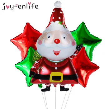

5pcs/set Cartoon Santa Claus Snowman Foil Balloons Christmas Party Decorations Party Balloons Inflatable Helium Balloon Kids Toy