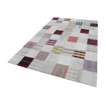 

201x299 Cm Beige Handmade Rugs Patchwork Rug-7x10 Ft