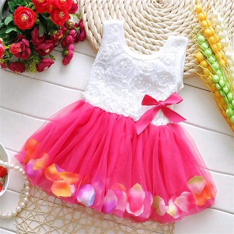 Красивое платье с цветочным рисунком для маленьких девочек летнее маленькое детское платье-пачка принцессы без рукавов рождественское платье для малышей