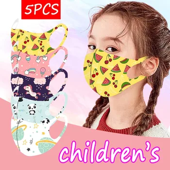

2020 Fashion Dust cover Children's Print Reusable And Washable Breathable and quick-drying Comfortable and soft Mask 5PCS