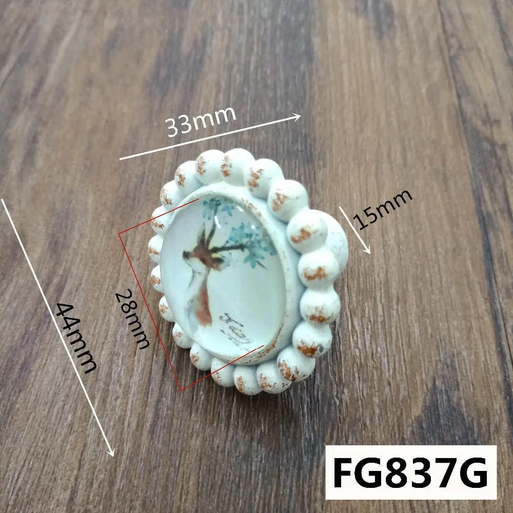 FG837昆虫动物系列复古水晶拉手8款=选项G北欧雌鹿