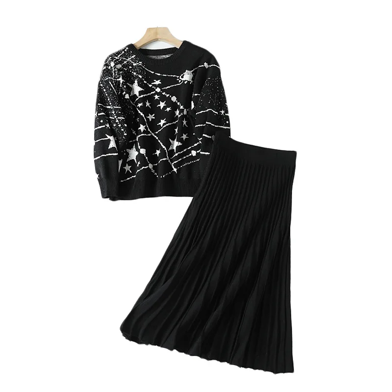 

One's Ernie Gentle Daily Life Sweater + Pleated Skirt Set Entity