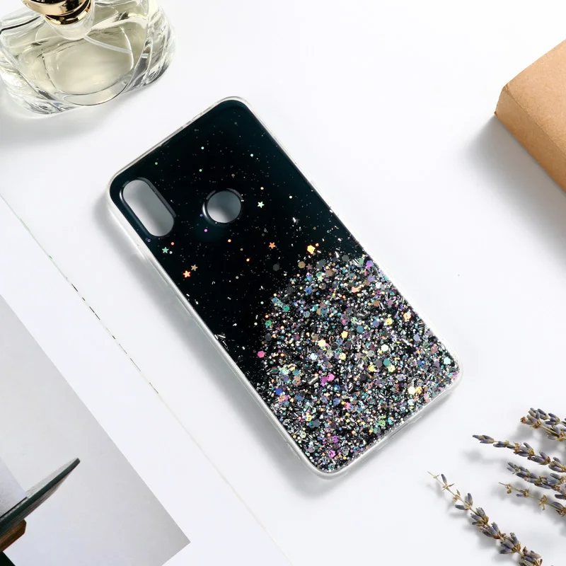 Блестящий чехол с блестками для Xiao mi Red mi Note 7 8 Pro 6 4X 5A 7A K20 чехол для mi 9 Lite 9T 8 Se A2 A3 Lite Cc9e эпоксидный чехол s - Цвет: Black 001