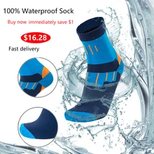 100% водонепроницаемые дышащие Разноцветные носки для походов и рыбалки, бесшовные спортивные носки унисекс для активного отдыха, Прямая пос...