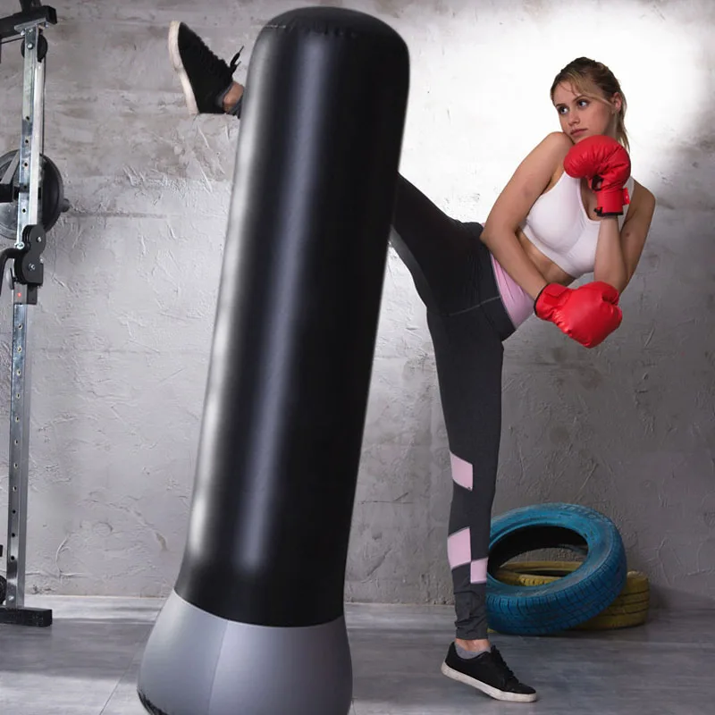 New PVC Inflatable Punching Post Tumbler Toys boxing Post as martial arts equipment Boxing gloves Roly-poly Punching Sandbag