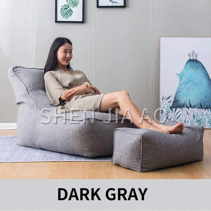  1PC Personality Lazy Sofa Bean Bag Single Detachable Bedroom Balcony Cute Small Sofa Cotton And Lin - 4000086841712